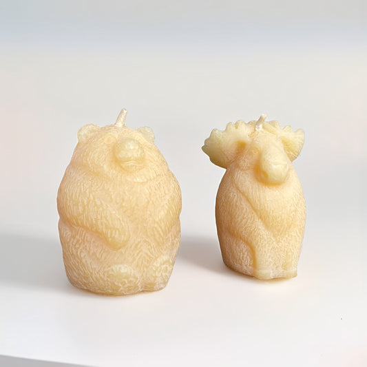 Bee glo Beeswax Candle - Racoon, Bear, Moose