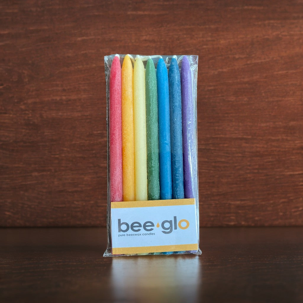 Bee glo Beeswax Candle - Chakra Hanukkah Set