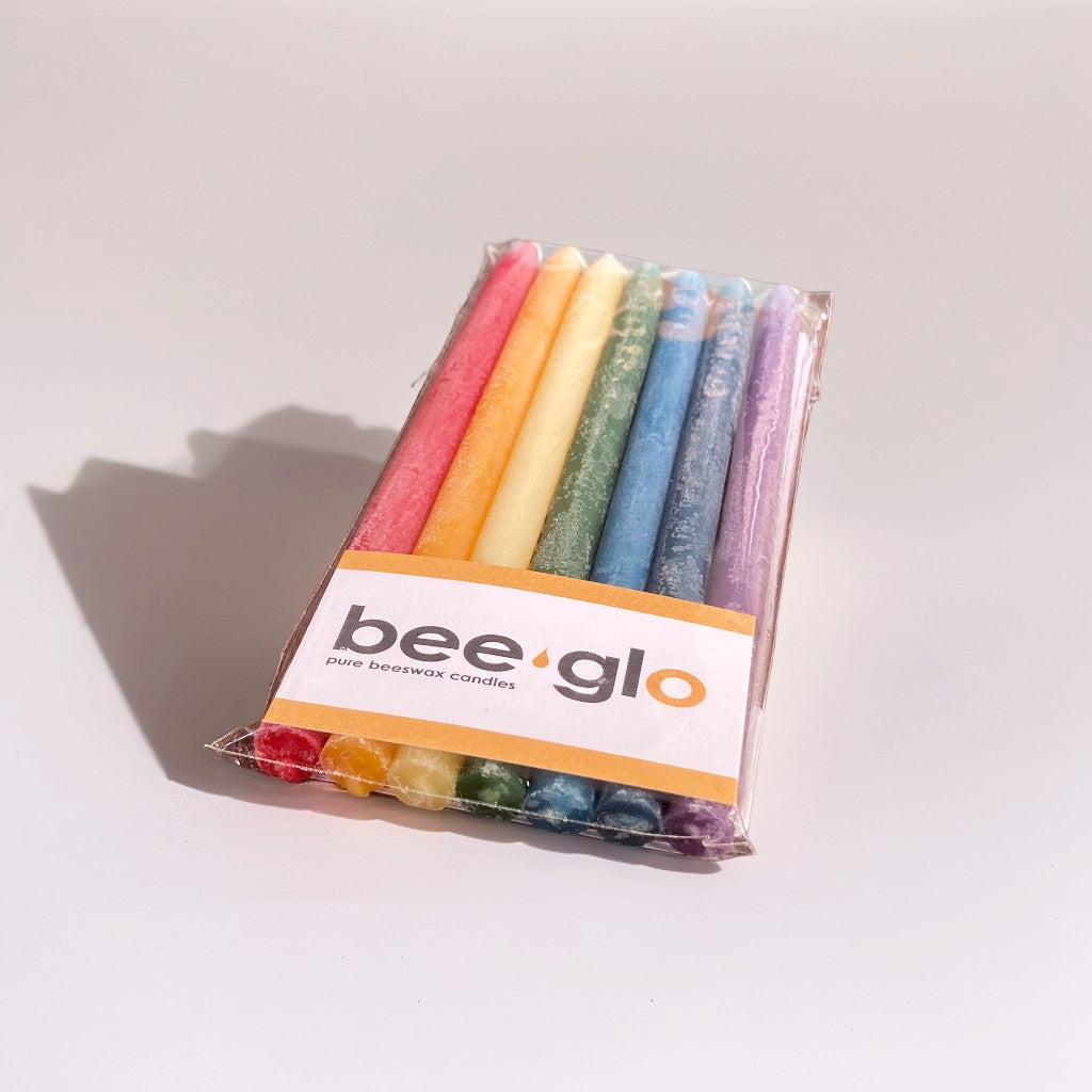 Bee glo Beeswax Candle - Chakra Hanukkah Set