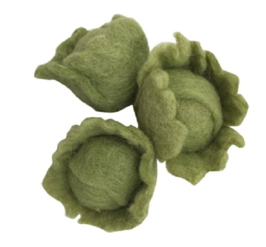 Felt Mini Cabbages - 3 pieces