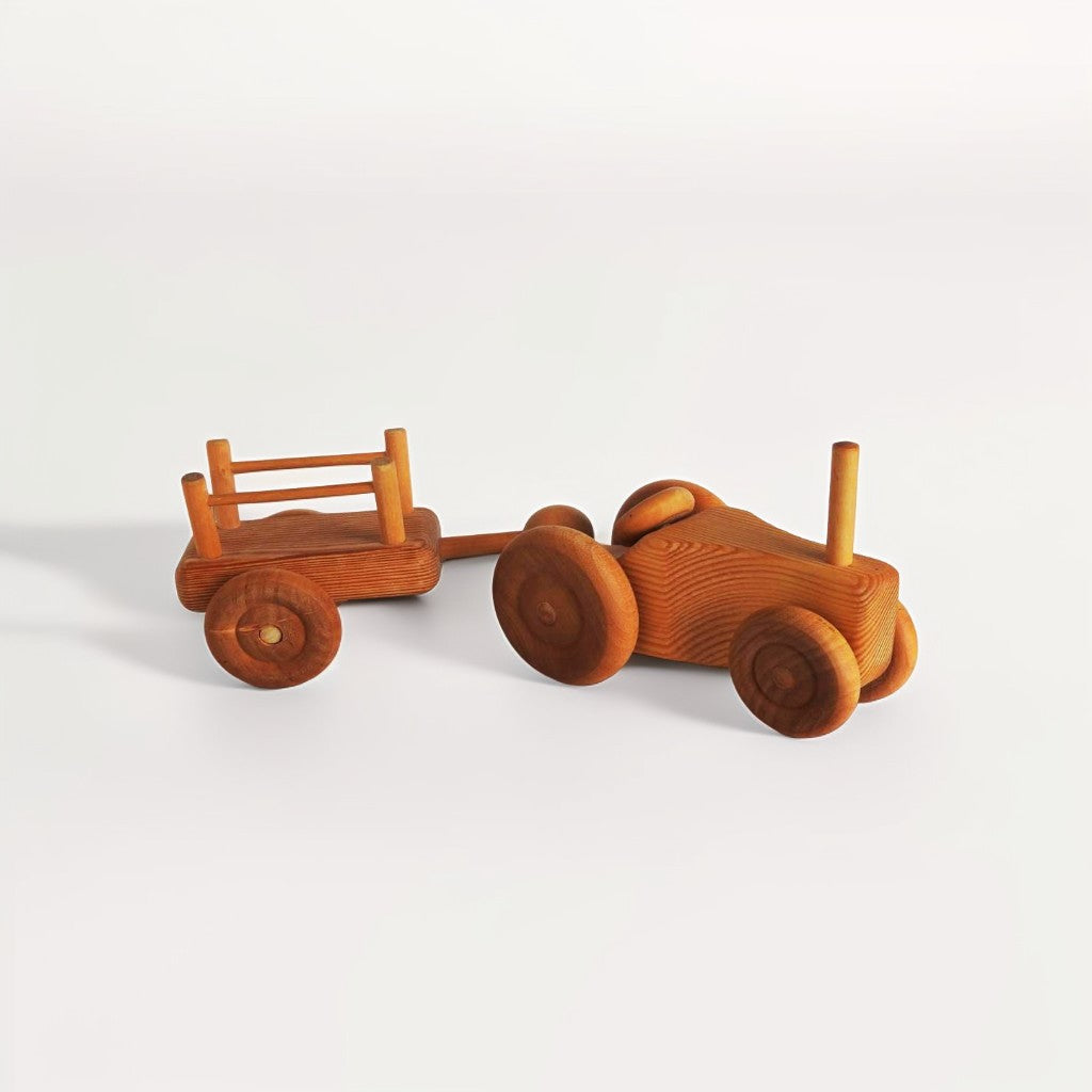 Debresk Tractor with cart - Small Wooden