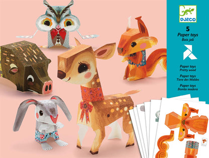 Paper Toys Folding Craft Kit - Pretty Wood